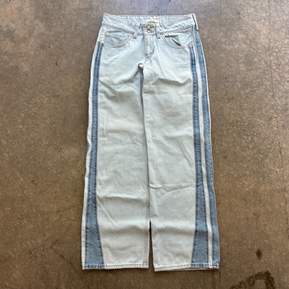 Levi's Superlow Loose Fit Striped Denim Jeans Size 27